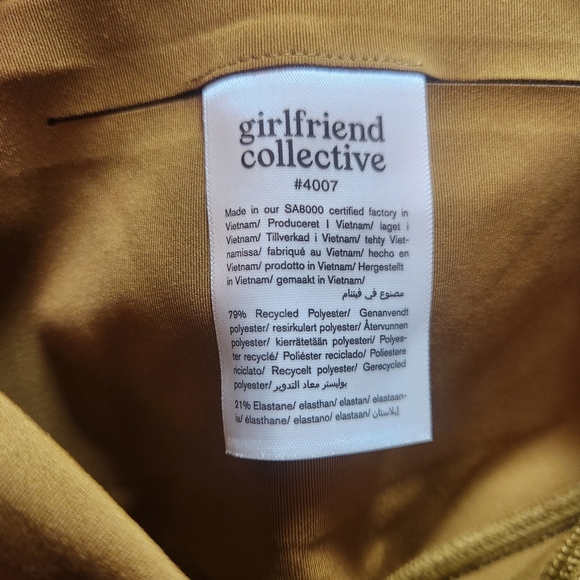 Girlfriend Collective Paloma Bra High Waist Legging Set Size Large In Saddle - Picture 4 of 16